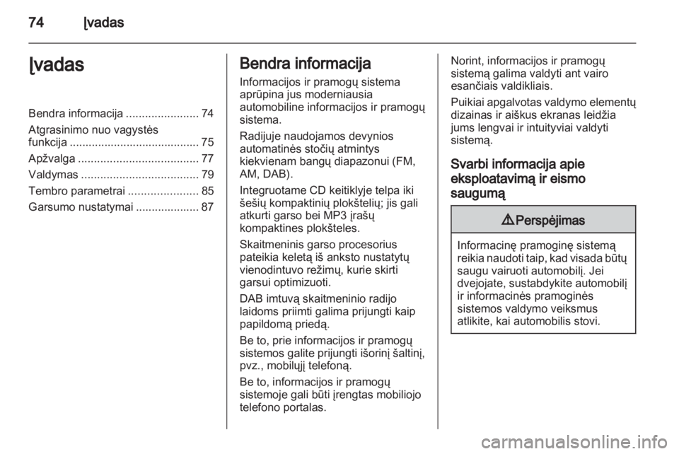 OPEL CORSA 2010.5  Informacijos ir pramogų sistemos vadovas (in Lithuanian) 
