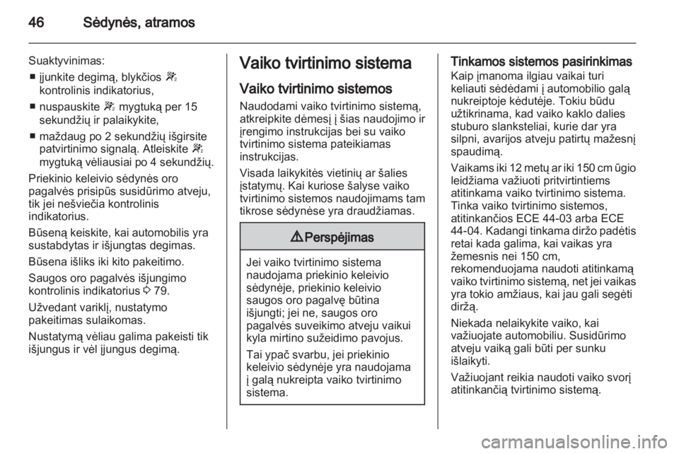 OPEL CORSA 2010.5  Savininko vadovas (in Lithuanian) 
