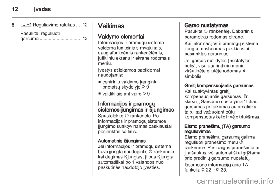 OPEL CORSA 2013.5  Informacijos ir pramogų sistemos vadovas (in Lithuanian) 