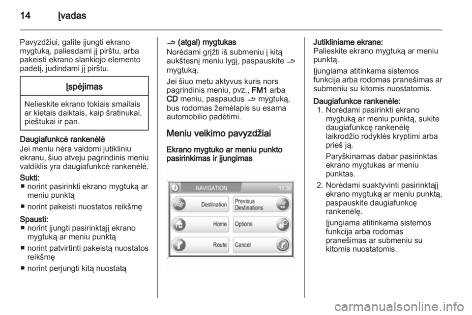 OPEL CORSA 2013.5  Informacijos ir pramogų sistemos vadovas (in Lithuanian) 