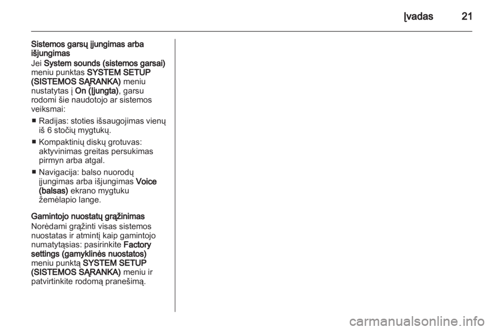 OPEL CORSA 2013.5  Informacijos ir pramogų sistemos vadovas (in Lithuanian) 