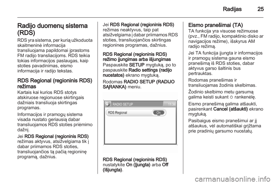 OPEL CORSA 2013.5  Informacijos ir pramogų sistemos vadovas (in Lithuanian) 