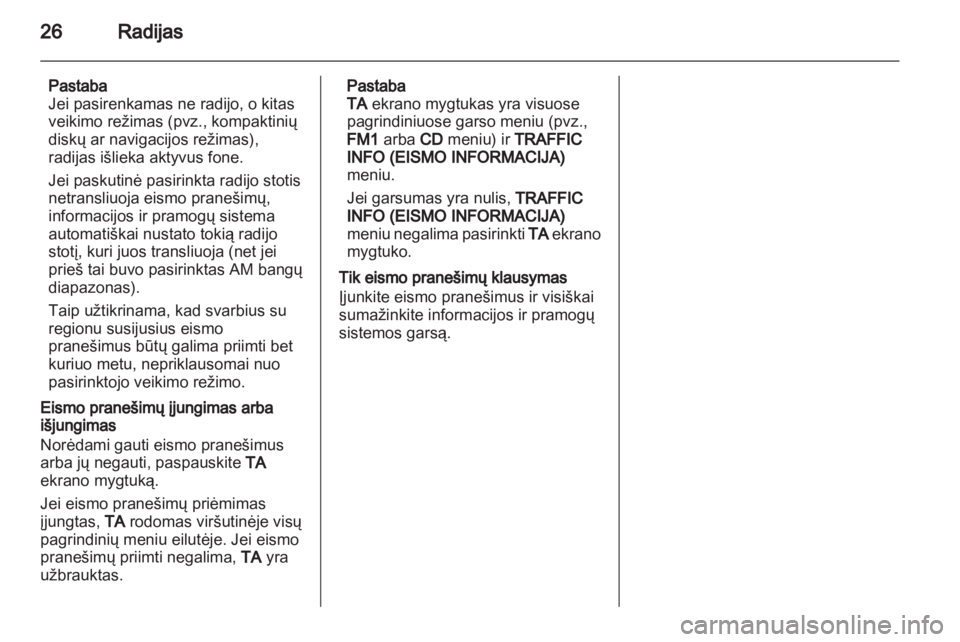 OPEL CORSA 2013.5  Informacijos ir pramogų sistemos vadovas (in Lithuanian) 