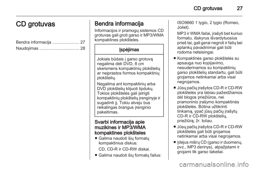 OPEL CORSA 2013.5  Informacijos ir pramogų sistemos vadovas (in Lithuanian) 
