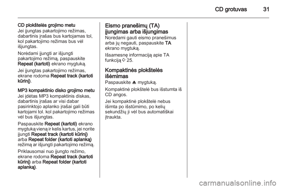 OPEL CORSA 2013.5  Informacijos ir pramogų sistemos vadovas (in Lithuanian) 