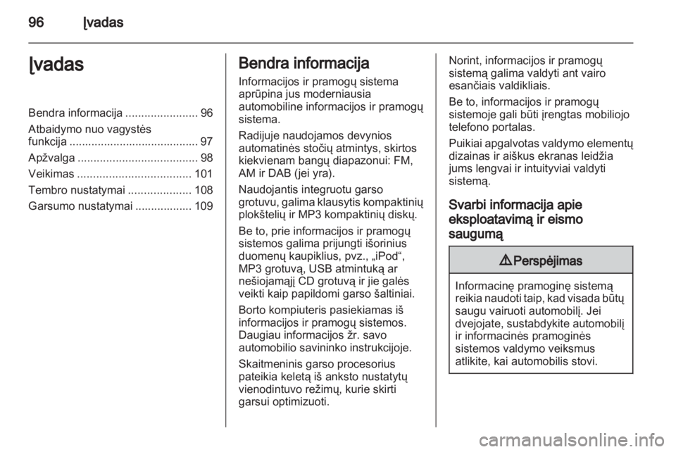 OPEL CORSA 2013.5  Informacijos ir pramogų sistemos vadovas (in Lithuanian) 