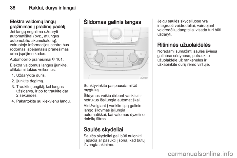 OPEL INSIGNIA 2011.5  Savininko vadovas (in Lithuanian) 