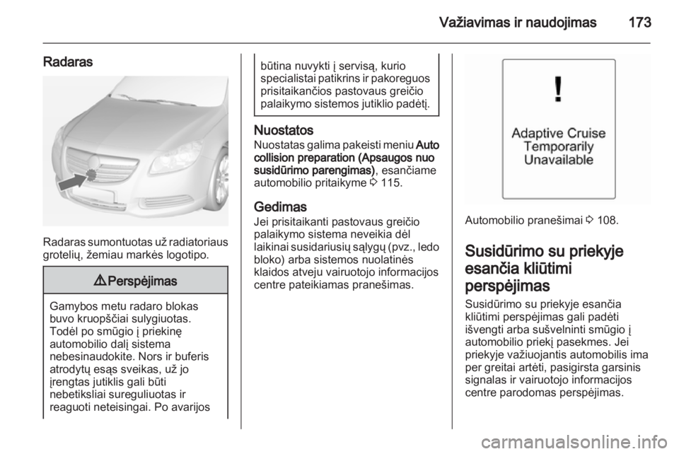 OPEL INSIGNIA 2013.5  Savininko vadovas (in Lithuanian) 