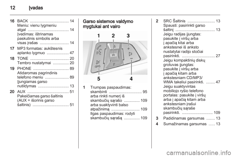 OPEL MERIVA 2011.5  Informacijos ir pramogų sistemos vadovas (in Lithuanian) 