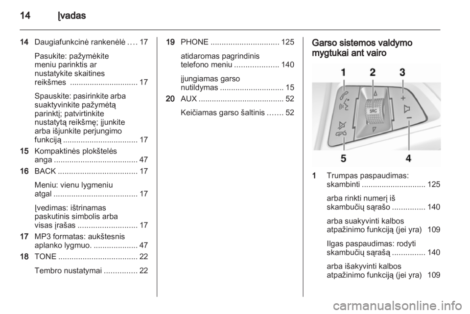 OPEL MERIVA 2012.5  Informacijos ir pramogų sistemos vadovas (in Lithuanian) 