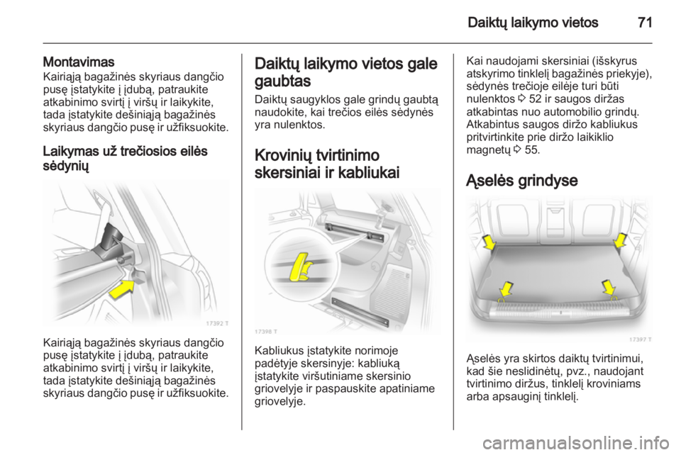 OPEL ZAFIRA 2012  Savininko vadovas (in Lithuanian) 