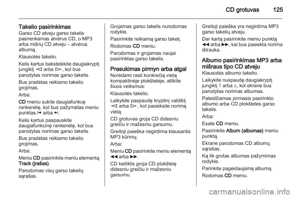OPEL ZAFIRA B 2014  Informacijos ir pramogų sistemos vadovas (in Lithuanian) 