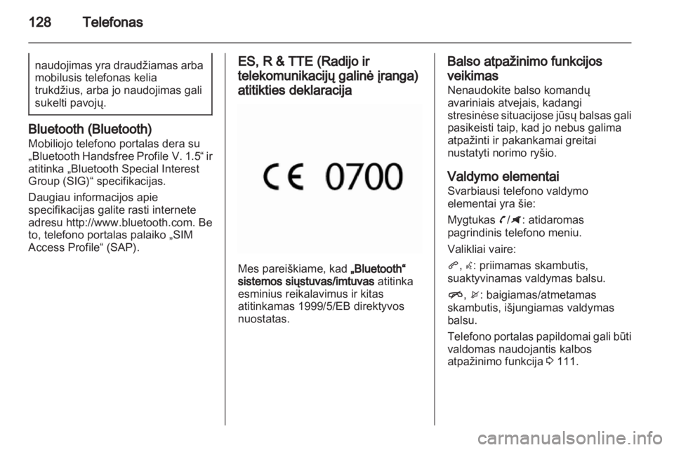 OPEL ZAFIRA C 2013.5  Informacijos ir pramogų sistemos vadovas (in Lithuanian) 