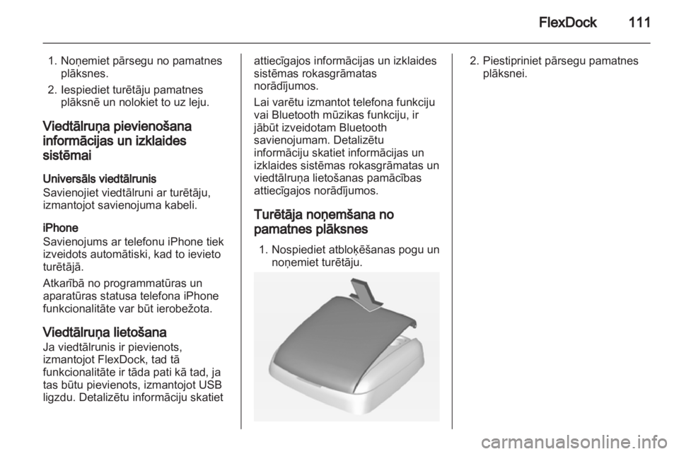 OPEL ADAM 2013.5  Informācijas un izklaides sistēmas rokasgrāmata (in Latvian) 