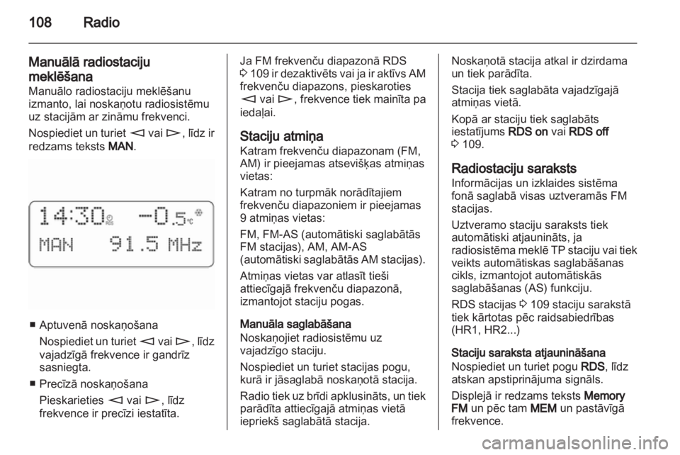 OPEL ANTARA 2012  Informācijas un izklaides sistēmas rokasgrāmata (in Latvian) 