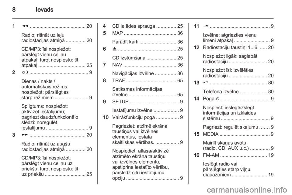 OPEL ANTARA 2012  Informācijas un izklaides sistēmas rokasgrāmata (in Latvian) 