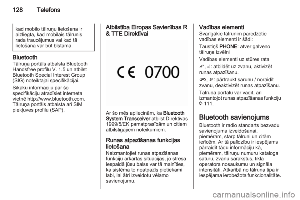 OPEL CASCADA 2013.5  Informācijas un izklaides sistēmas rokasgrāmata (in Latvian) 