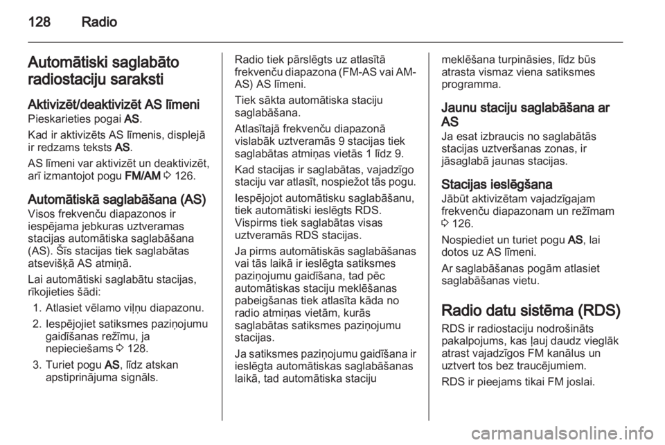 OPEL CORSA 2010.5  Informācijas un izklaides sistēmas rokasgrāmata (in Latvian) 
