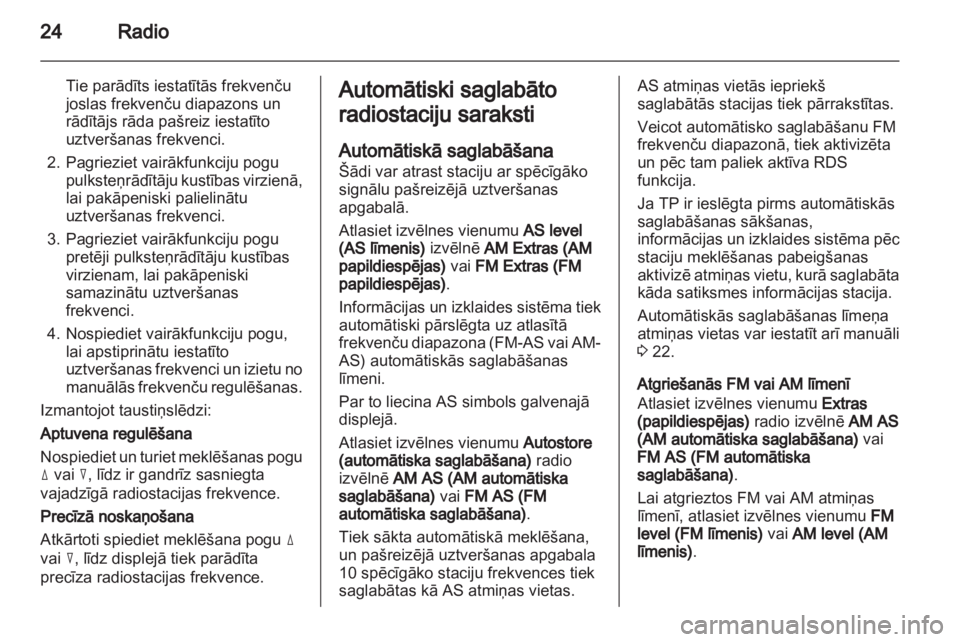OPEL CORSA 2010.5  Informācijas un izklaides sistēmas rokasgrāmata (in Latvian) 