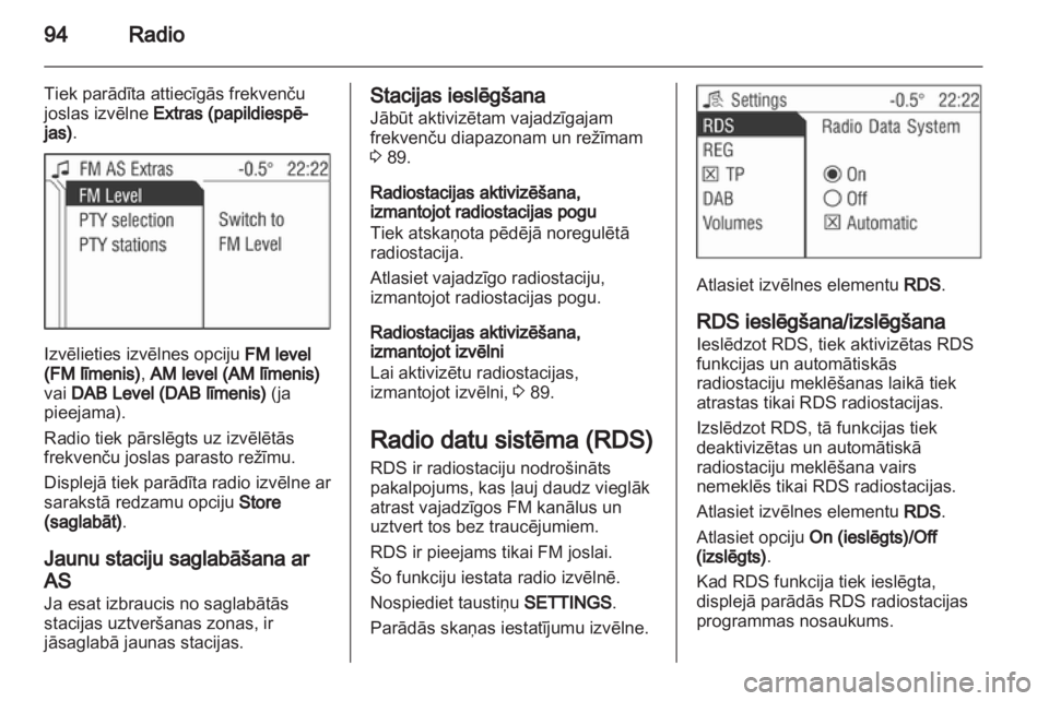OPEL CORSA 2010.5  Informācijas un izklaides sistēmas rokasgrāmata (in Latvian) 