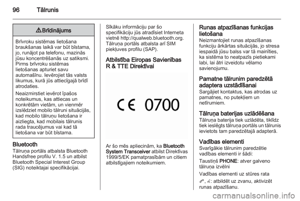 OPEL INSIGNIA 2011  Informācijas un izklaides sistēmas rokasgrāmata (in Latvian) 