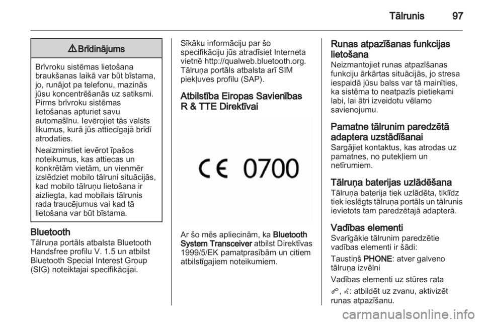 OPEL MERIVA 2011  Informācijas un izklaides sistēmas rokasgrāmata (in Latvian) 