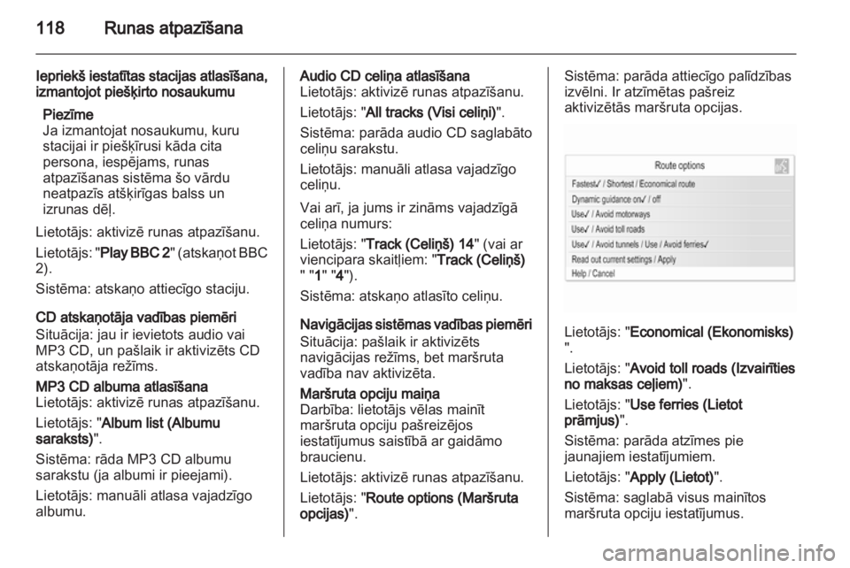 OPEL MERIVA 2012.5  Informācijas un izklaides sistēmas rokasgrāmata (in Latvian) 