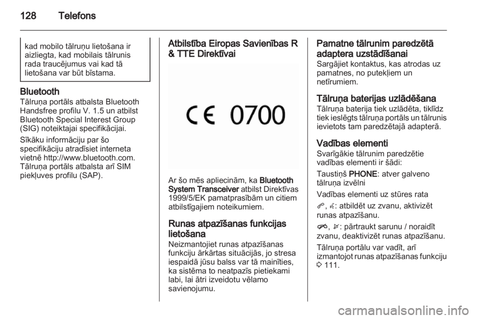 OPEL MERIVA 2012.5  Informācijas un izklaides sistēmas rokasgrāmata (in Latvian) 