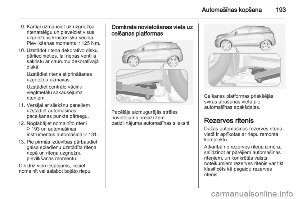 OPEL MOKKA 2013  Īpašnieka rokasgrāmata (in Latvian) 