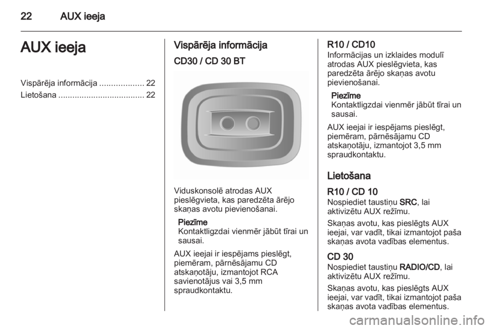 OPEL MOVANO_B 2010.5  Informācijas un izklaides sistēmas rokasgrāmata (in Latvian) 