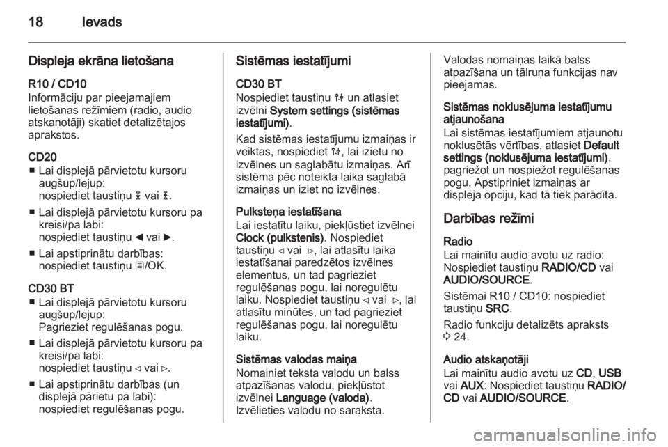 OPEL MOVANO_B 2012  Informācijas un izklaides sistēmas rokasgrāmata (in Latvian) 