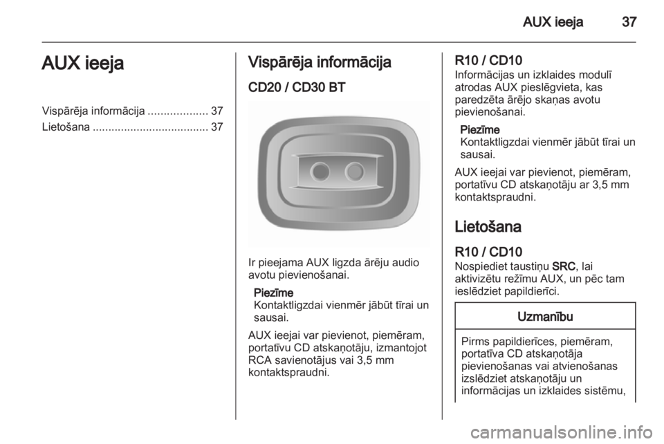 OPEL MOVANO_B 2012  Informācijas un izklaides sistēmas rokasgrāmata (in Latvian) 