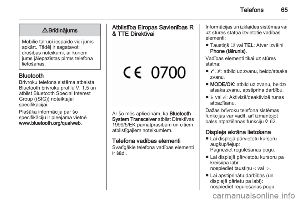 OPEL MOVANO_B 2012  Informācijas un izklaides sistēmas rokasgrāmata (in Latvian) 
