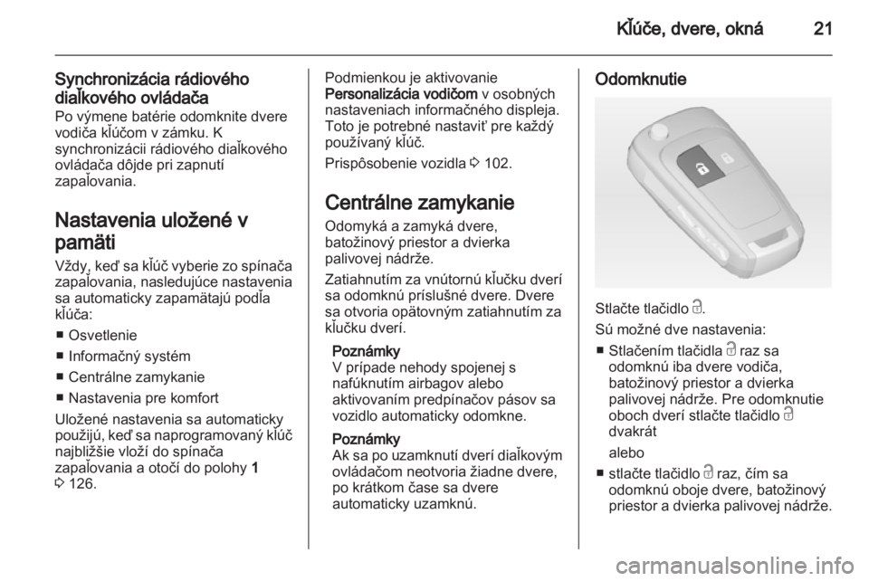 OPEL ADAM 2013.5  Používateľská príručka (in Slovak) 