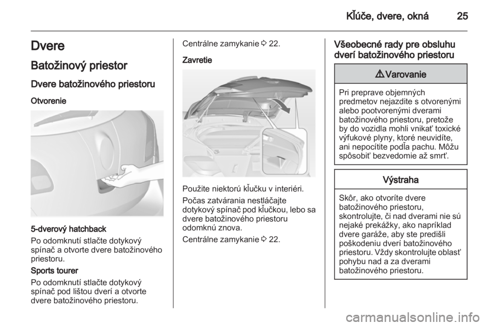 OPEL ASTRA J HB5 & ST 2012  Používateľská príručka (in Slovak) 