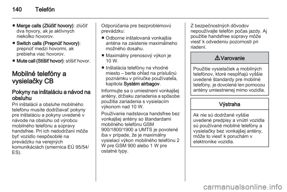 OPEL CASCADA 2013.5  Návod na obsluhu informačného systému (in Slovak) 