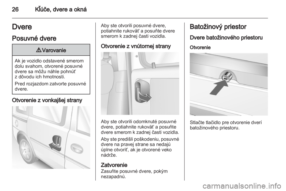 OPEL COMBO 2011  Používateľská príručka (in Slovak) 