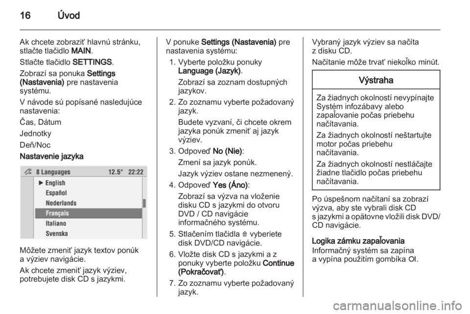 OPEL CORSA 2010.5  Návod na obsluhu informačného systému (in Slovak) 