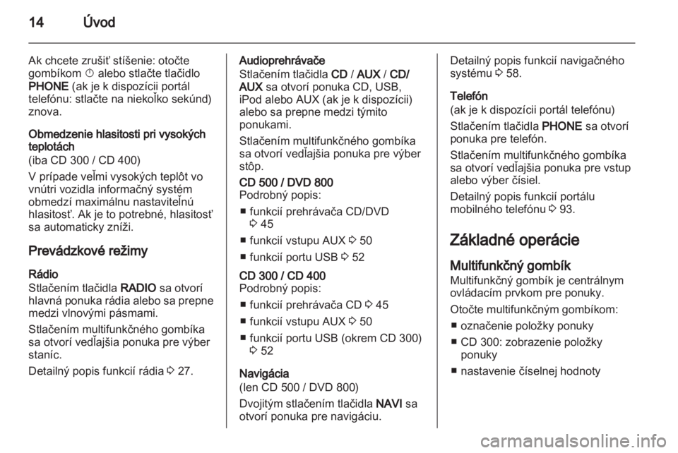 OPEL MERIVA 2011.25  Návod na obsluhu informačného systému (in Slovak) 