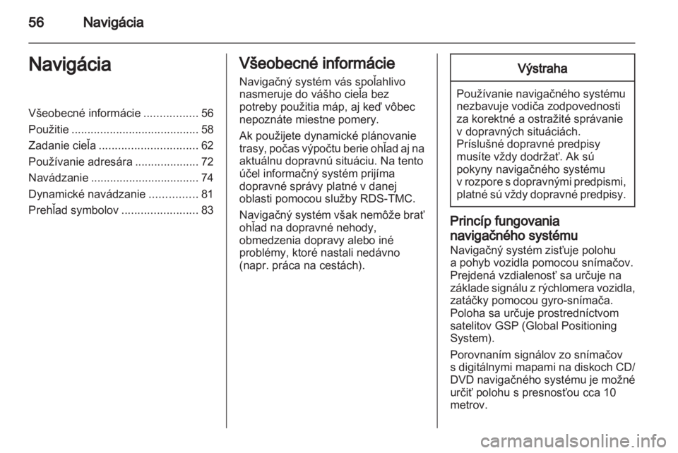 OPEL MERIVA 2011.25  Návod na obsluhu informačného systému (in Slovak) 