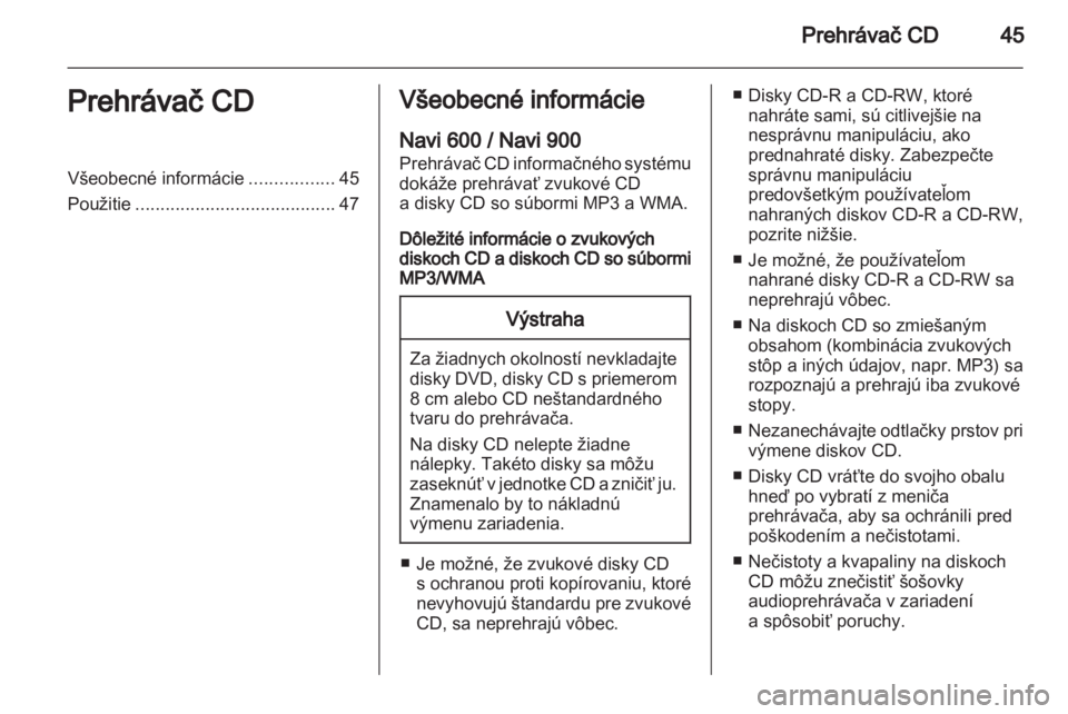 OPEL MERIVA 2012  Návod na obsluhu informačného systému (in Slovak) 