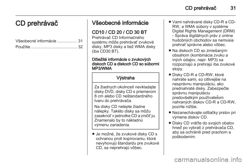 OPEL MOVANO_B 2012  Návod na obsluhu informačného systému (in Slovak) 