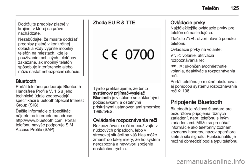 OPEL ZAFIRA C 2013.5  Návod na obsluhu informačného systému (in Slovak) 