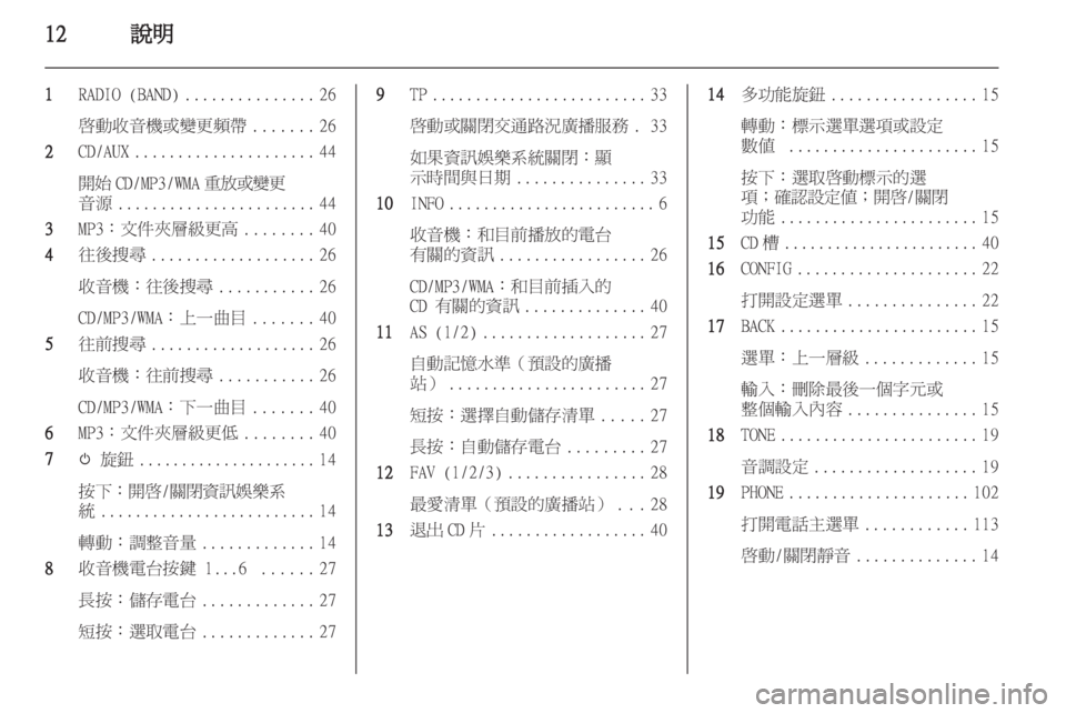 OPEL INSIGNIA 2013.5  車載資訊娛樂系統手冊 (in Taiwanese) 