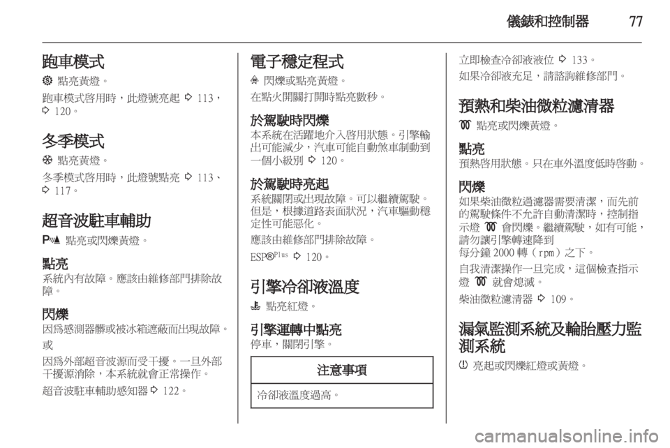 OPEL ZAFIRA 2012  車主手冊 (in Taiwanese) 
