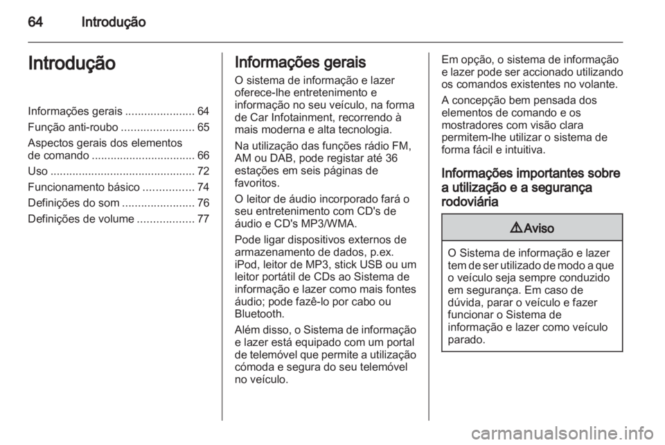 OPEL ADAM 2013  Manual de Informação e Lazer (in Portugal) (in Portugues) 