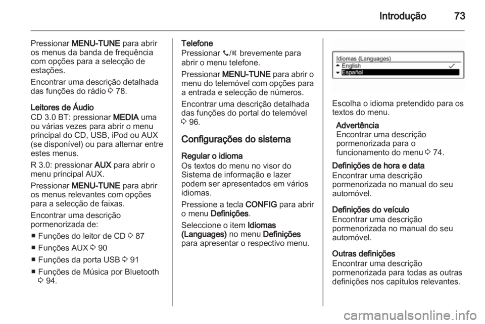 OPEL ADAM 2013  Manual de Informação e Lazer (in Portugal) (in Portugues) 