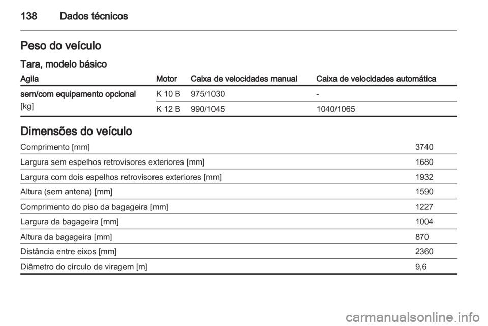 OPEL AGILA 2011  Manual de Instruções (in Portugues) 
