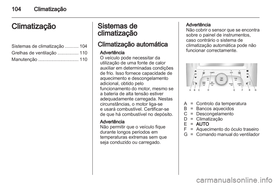 OPEL AMPERA 2012  Manual de Instruções (in Portugues) 