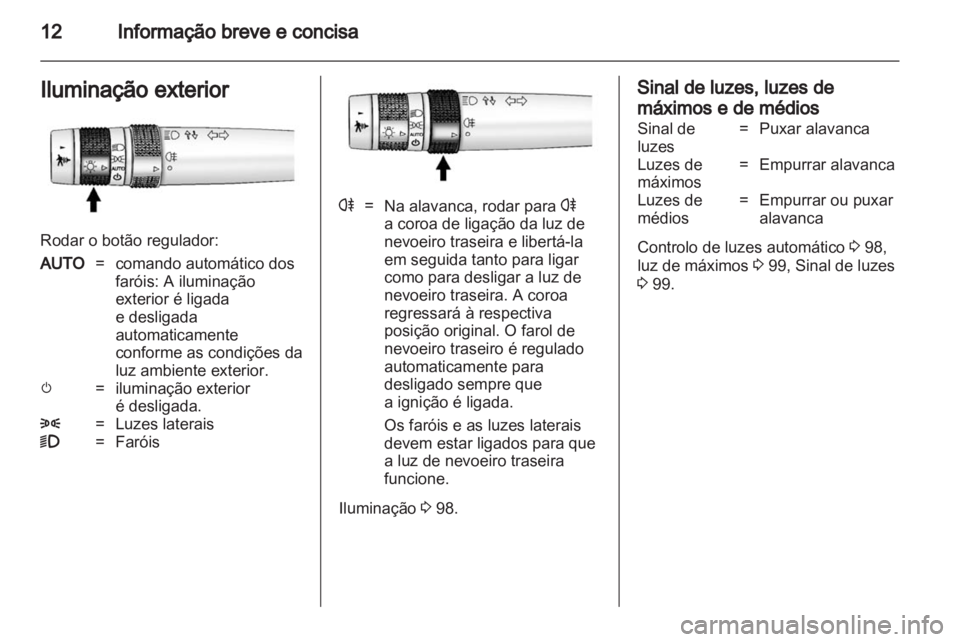 OPEL AMPERA 2012  Manual de Instruções (in Portugues) 